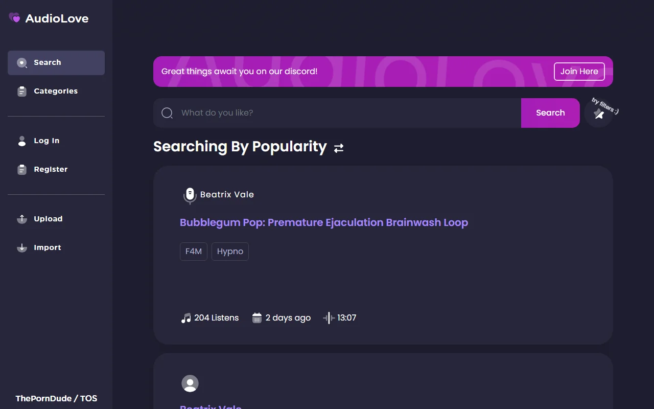 Screenshot: Audiolove Screenshot of Audiolove